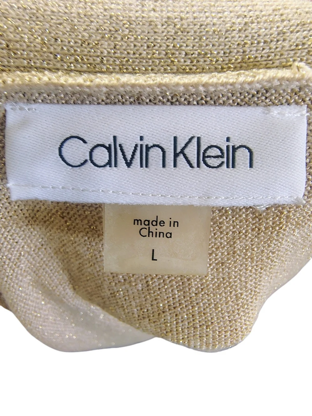 Calvin Klein Light Beige Open Front Cardigan